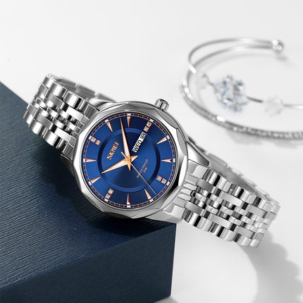 Women Watches Stainless Steel Waterproof Analog Day Date Watches