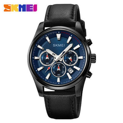 Men's Watch, Genuine Leather Strap Quartz Waterproof Analog Watches