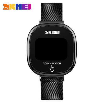Digital Watch LED Display Watch Staineless Steel Bracelet Watch Large Face Unisex Watch