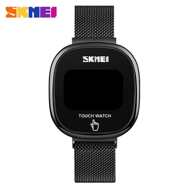 Digital Watch LED Display Watch Staineless Steel Bracelet Watch Large Face Unisex Watch