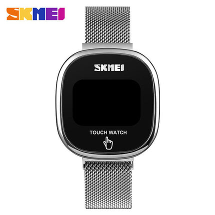 Digital Watch LED Display Watch Staineless Steel Bracelet Watch Large Face Unisex Watch