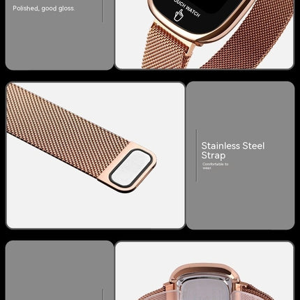 Digital Watch LED Display Watch Staineless Steel Bracelet Watch Large Face Unisex Watch