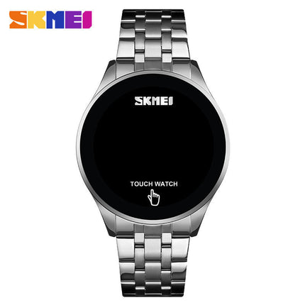 Touch Screen Digital LED Waterproof Men Sport Casual Stainless Steel Wrist Watch