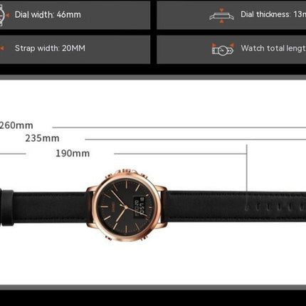 Men's Analog Digital Watches Casual Leather Strap Sport Watch