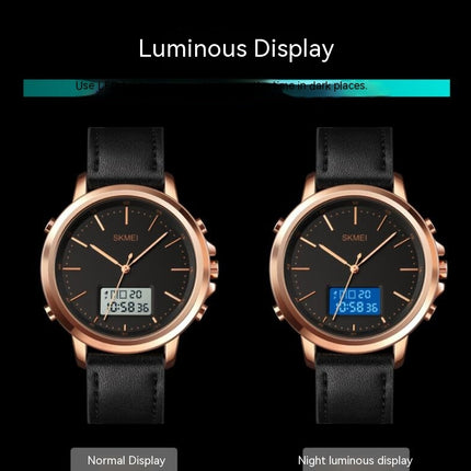 Men's Analog Digital Watches Casual Leather Strap Sport Watch