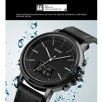 Men's Analog Digital Watches Casual Leather Strap Sport Watch