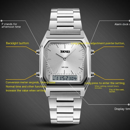 Men's Wrist Watch Waterproof Watches Quartz Date with Stainless Steel Band