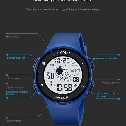 Digital Student Watches Waterproof Electronic LED Wristwatch Sport