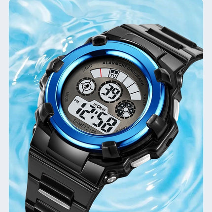 Digital Sports Watches for Child with Waterproof EL Light Alarm