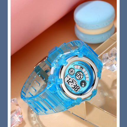 Digital Sports Watches for Child with Waterproof EL Light Alarm