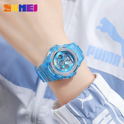 Digital Sports Watches for Child with Waterproof EL Light Alarm