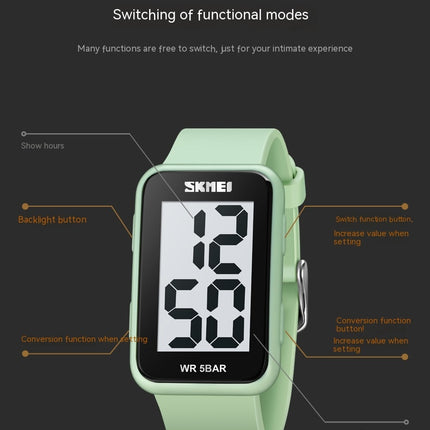 Digital Rectangular Watch Waterproof LED Luminous Outdoor Sports Watch