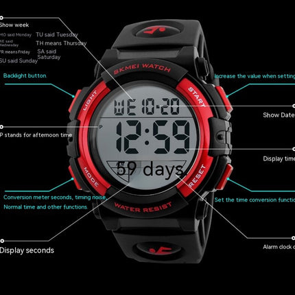 Boys Watch Digital Sports Waterproof Outdoor Kids Watches Calendar Wristwatch