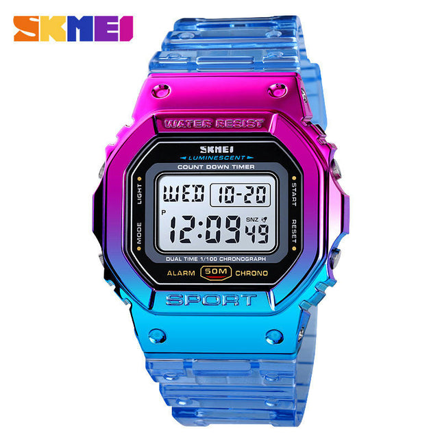 Girl's  Watch Gradient Color Silicone Digital Electronic Waterproof Sports Student Wristwatches