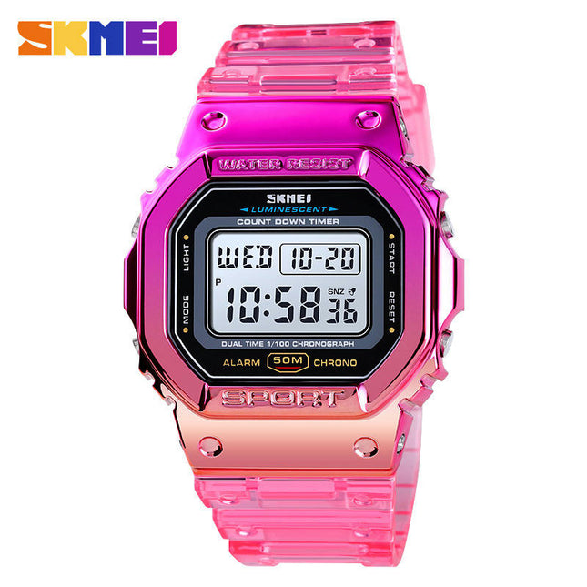 Girl's  Watch Gradient Color Silicone Digital Electronic Waterproof Sports Student Wristwatches