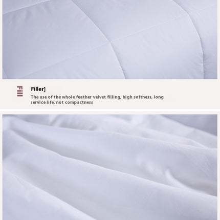 Cotton Quilt Thickened Comforter Duvet Quilt- White Comforter All Season King Quilt