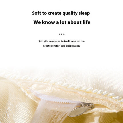 Soft Silk Quilt- Breathable Silk Comforter- Warmth for Winter-for All Seasons Queen Comforter