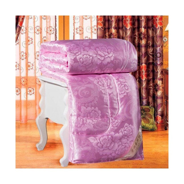 Soft Silk Quilt- Breathable Silk Comforter- Warmth for Winter-for All Seasons Queen Comforter