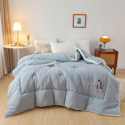 All-Season Cotton Comforter, Lightweight Soft Bedding Quilt 100% Cotton Comforter, King