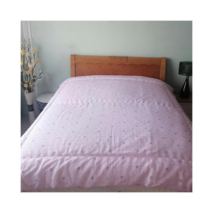 Comforter Queen All Season Quilt 100% Cotton Fabric, Soft Bedding Lightweight Winter Warm Comforter 1