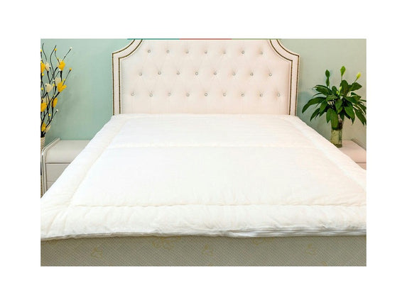 Comforter Queen All Season Quilt 100% Cotton Fabric, Soft Bedding Lightweight Winter Warm Comforter 1