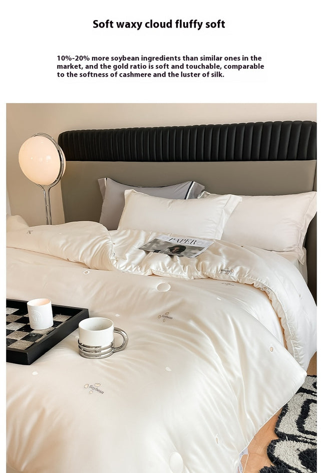 Lightweight Soft silk Comforter Full Size Bedding Comforter Cotton Winter Warm Quilt