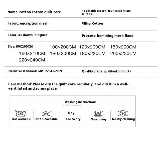 All Season Comforter Warm Winter Comforter 100% Cotton Quilt for Soft Breathable Bedding-A