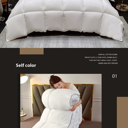 Warm Winter Comforter Cotton Quilted Down Comforter-Goose Down Feather Duvet Quilt For All Season