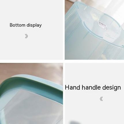 Clear Square Wastebasket for Bathroom, Kitchen and Home Office - Durable Pressure Ring Wastebasket