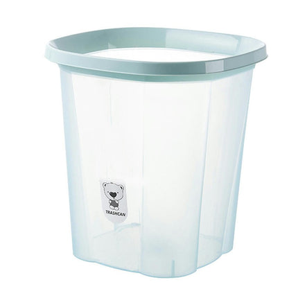 Clear Square Wastebasket for Bathroom, Kitchen and Home Office - Durable Pressure Ring Wastebasket
