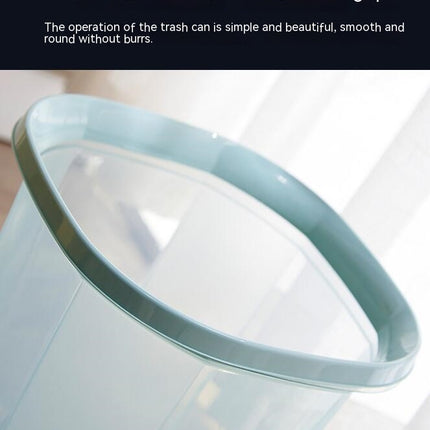 Clear Square Wastebasket for Bathroom, Kitchen and Home Office - Durable Pressure Ring Wastebasket