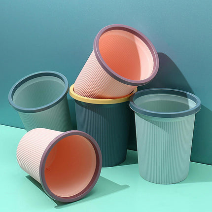 Plastic Household Wastebasket Toilet Bathroom Waste Basket Living Room Wastebasket with Pressure Ring
