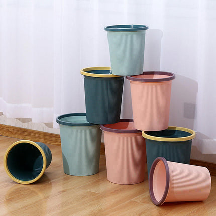 Plastic Household Wastebasket Toilet Bathroom Waste Basket Living Room Wastebasket with Pressure Ring