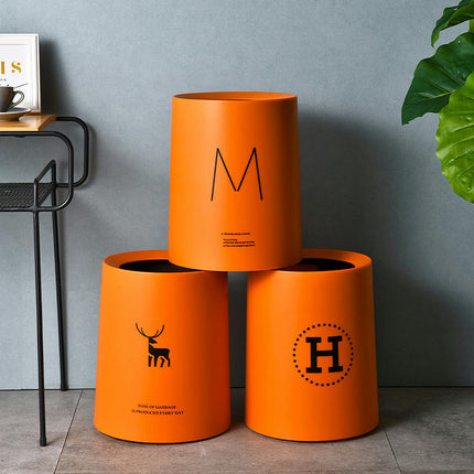 Modern Round Waste Basket - 2.1Gal/8L Open Top Trash Bin - Gray Garbage Can with Removable Plastic Bin Liner