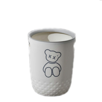 Office Bedroom Living Room Household Lidless Paper Basket with Hole Storage Ring Wastebasket