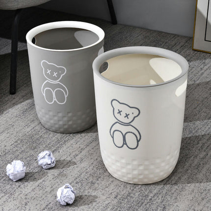 Office Bedroom Living Room Household Lidless Paper Basket with Hole Storage Ring Wastebasket