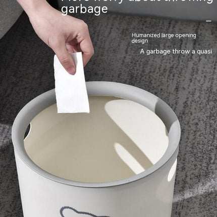 Office Bedroom Living Room Household Lidless Paper Basket with Hole Storage Ring Wastebasket