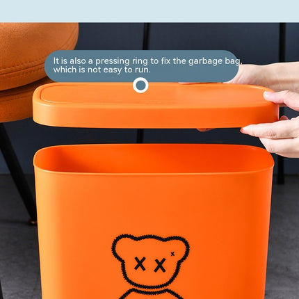 Small Trash Can Slim Trash Can 3.2 Gallon/12 Liter Oval Plastic Trash Can for Tight Spaces Bedroom Kitchen Den
