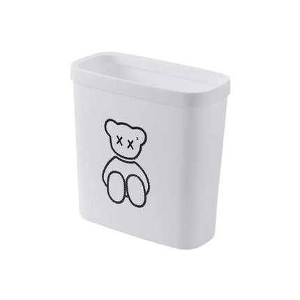 Small Trash Can Slim Trash Can 3.2 Gallon/12 Liter Oval Plastic Trash Can for Tight Spaces Bedroom Kitchen Den
