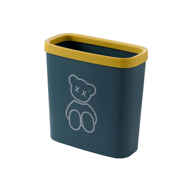 Small Trash Can Slim Trash Can 3.2 Gallon/12 Liter Oval Plastic Trash Can for Tight Spaces Bedroom Kitchen Den