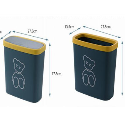 Small Trash Can Slim Trash Can 3.2 Gallon/12 Liter Oval Plastic Trash Can for Tight Spaces Bedroom Kitchen Den
