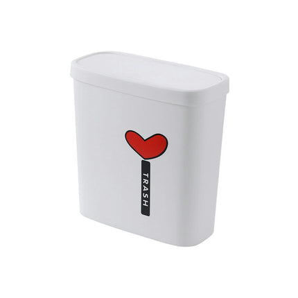 Small Trash Can Slim Trash Can 3.2 Gallon/12 Liter Oval Plastic Trash Can for Tight Spaces Bedroom Kitchen Den