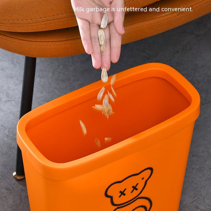 Small Trash Can Slim Trash Can 3.2 Gallon/12 Liter Oval Plastic Trash Can for Tight Spaces Bedroom Kitchen Den