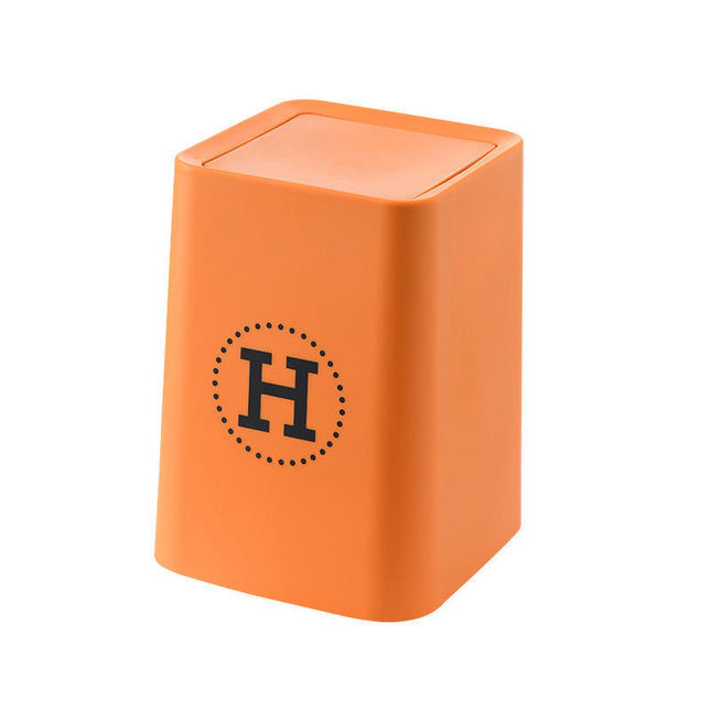 Swivel Lid Bathroom Trash Can - Square Plastic Trash Can for Bathroom or Bedroom - Stylish Small Trash Can with Swivel Lid