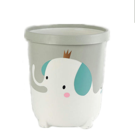Round Trash Can Cute Bedroom Trash Can Animal Waste Bins Plastic Cartoon Trash Can