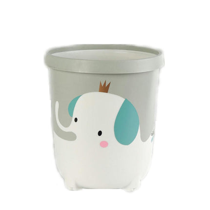Round Trash Can Cute Bedroom Trash Can Animal Waste Bins Plastic Cartoon Trash Can