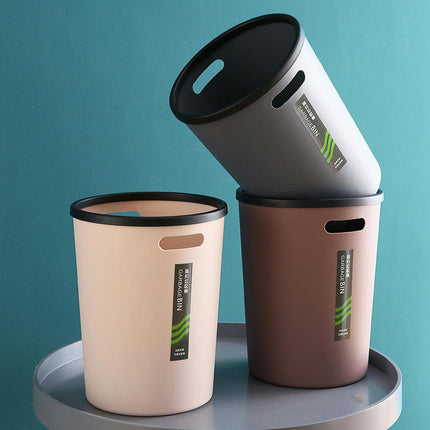 Small Trash Can for Bathroom - 3 Gallon/12-Liter Wastebasket, Round Plastic Garbage Container Bin for Bedroom Office
