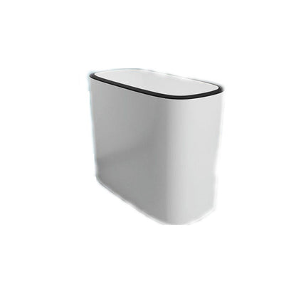Pop Top Trash Can Plastic Trash Can with Lid Bathroom Kitchen Bedroom Office Oval Split Trash Can