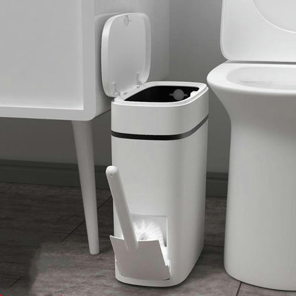 Pop Top Trash Can Plastic Trash Can with Lid Bathroom Kitchen Bedroom Office Oval Split Trash Can