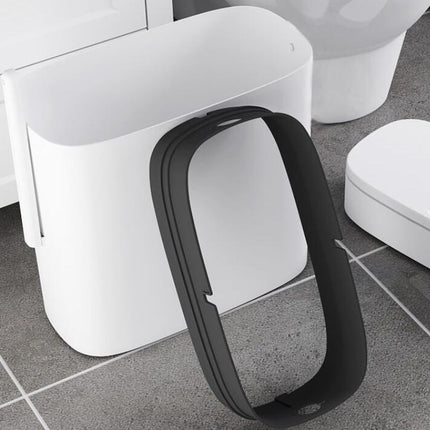 Pop Top Trash Can Plastic Trash Can with Lid Bathroom Kitchen Bedroom Office Oval Split Trash Can